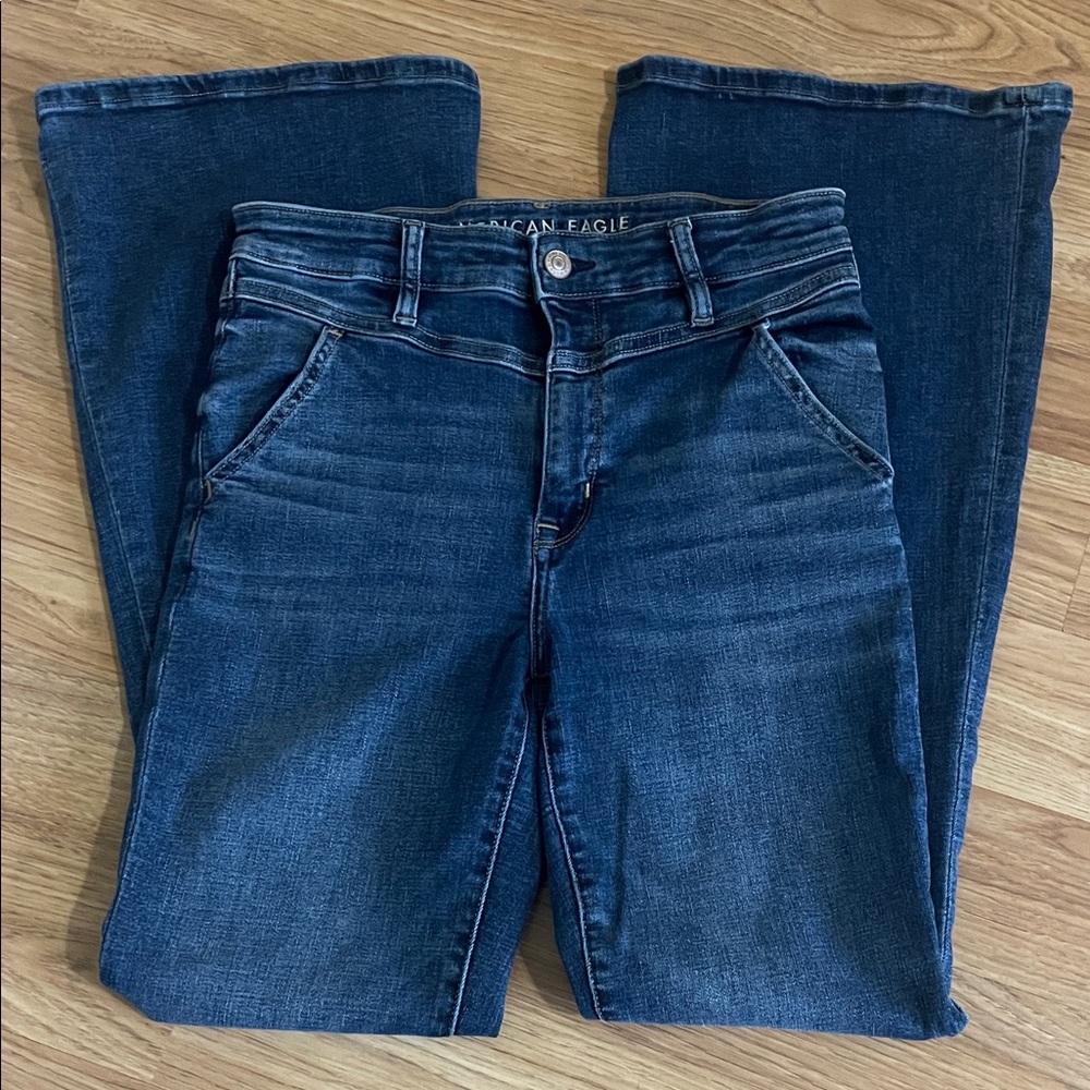 American Eagle Outfitters Women's Super High Rise Flare Jeans